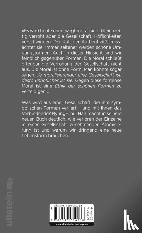 Han, Byung-Chul - Vom Verschwinden der Rituale