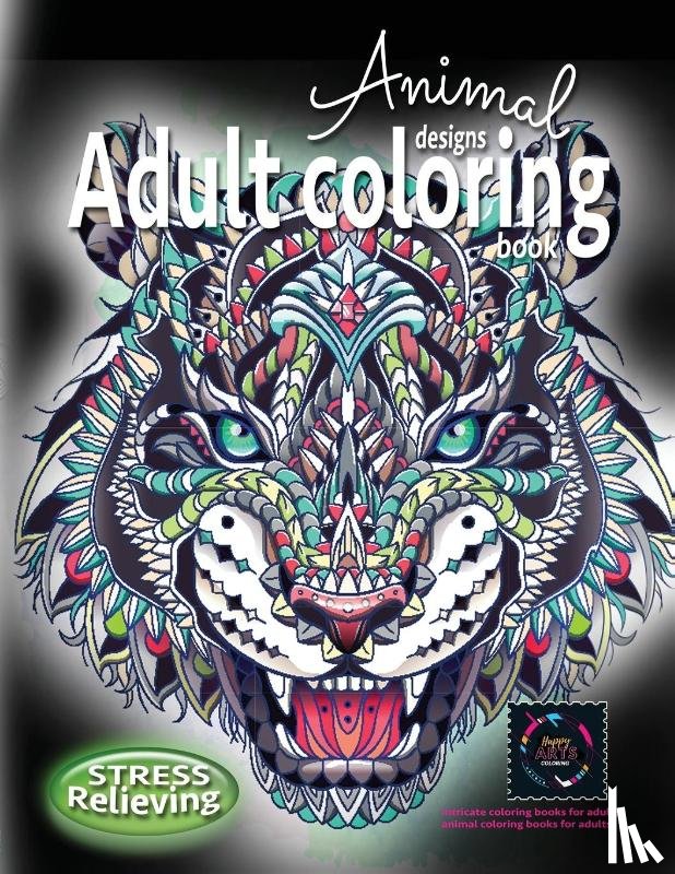 Coloring, Happy Arts - Adult coloring book stress relieving animal designs