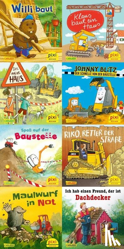  - Pixi-Box 276: Pixis Fahrzeuge auf der Baustelle (8x8 Exemplare)