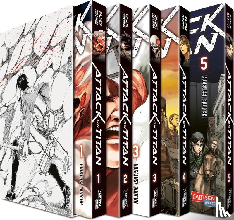 Isayama, Hajime - Attack on Titan, Bände 1-5 im Sammelschuber mit Extra