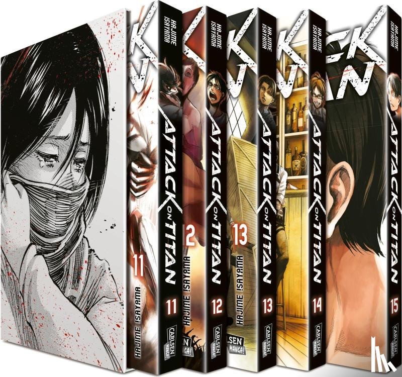 Isayama, Hajime - Attack on Titan, Bände 11-15 im Sammelschuber mit Extra