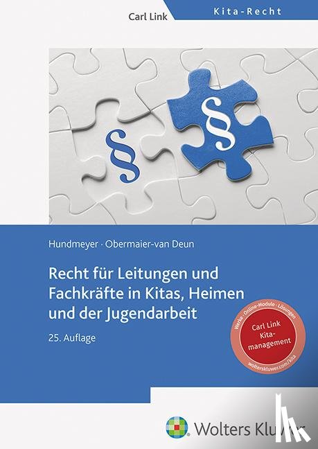 Hundmeyer, Simon, Obermaier-Van Deun, Peter - Recht für Leitungen und Fachkräfte in Kitas, Heimen und der Jugendarbeit