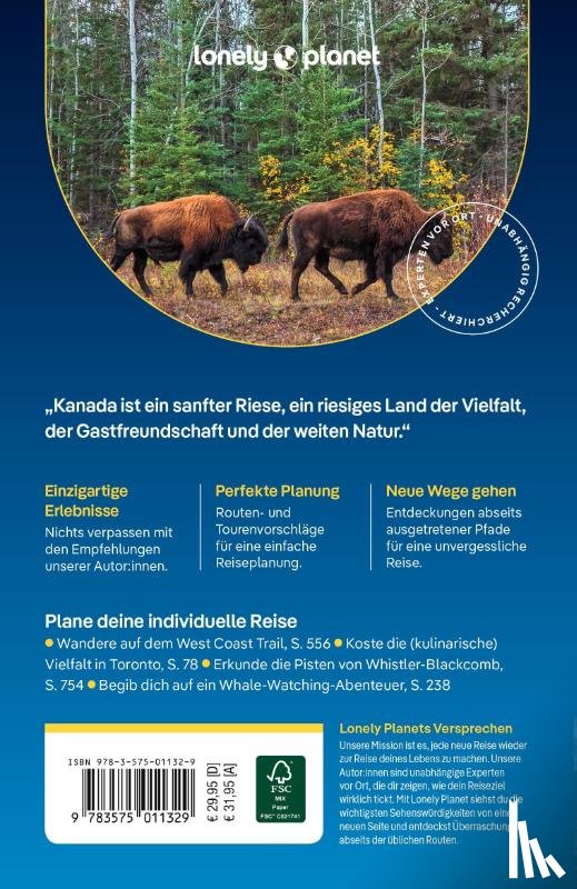Sainsbury, Brendan, Gibb, David, Olsen, Debbie, Bain, Jennifer - LONELY PLANET Reiseführer Kanada