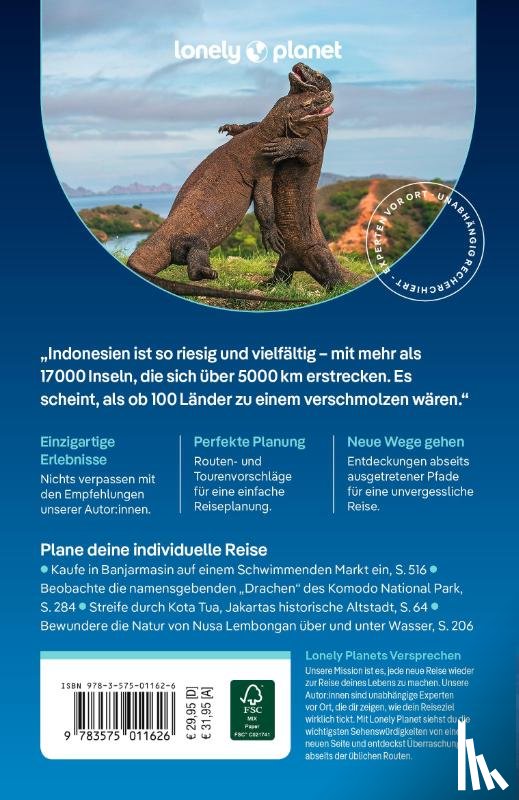 Eimer, David, Lee, Jason, D'Arcy, Jayne, Johanson, Mark - LONELY PLANET Reiseführer Indonesien