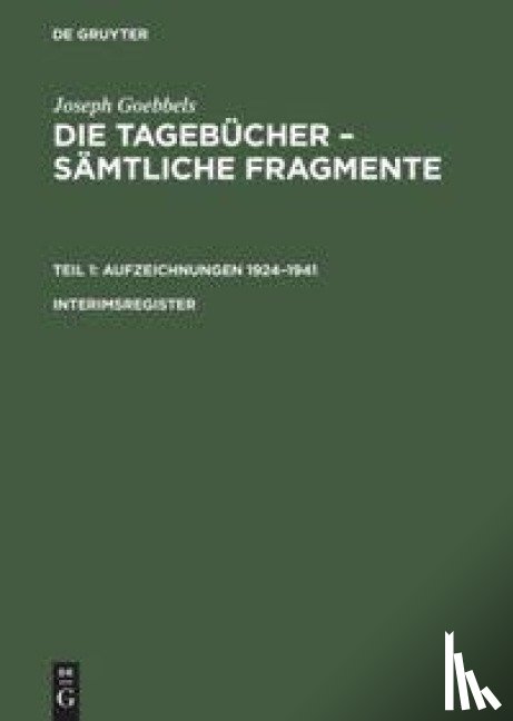 Froehlich, Elke - Joseph Goebbels