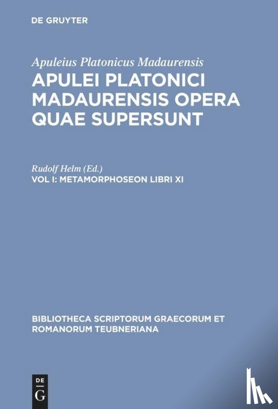 Apuleius/Helm - Opera Quae Supersunt, Vol. I Pb