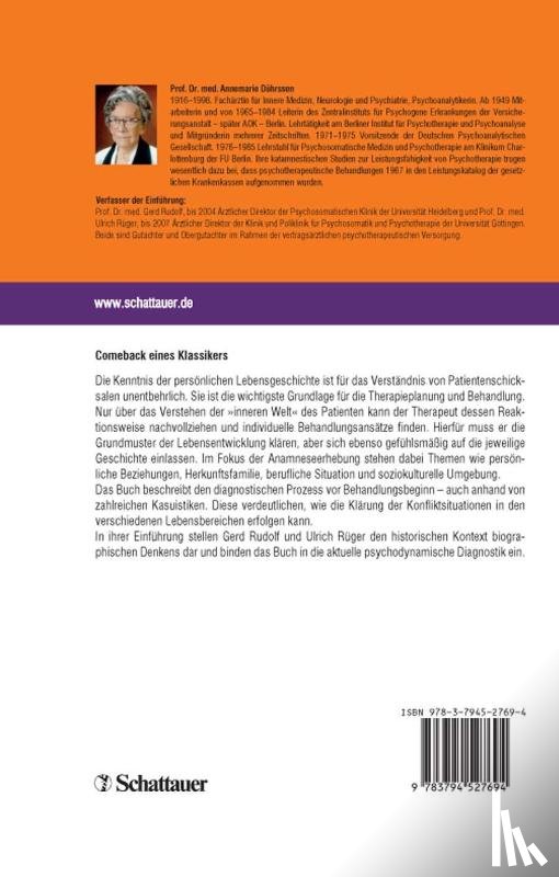 Dührssen, Annemarie - Die biografische Anamnese unter tiefenpsychologischem Aspekt