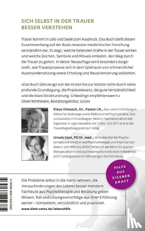 Onnasch, Klaus, Gast, Ursula - Trauern mit Leib und Seele (Fachratgeber Klett-Cotta)