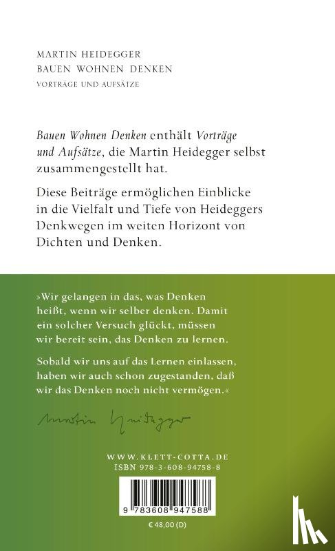 Heidegger, Martin - Bauen Wohnen Denken