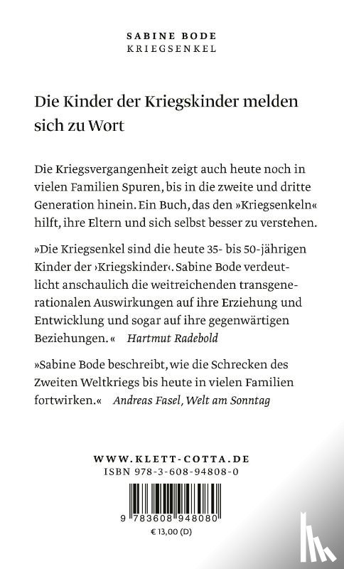 Bode, Sabine - Kriegsenkel