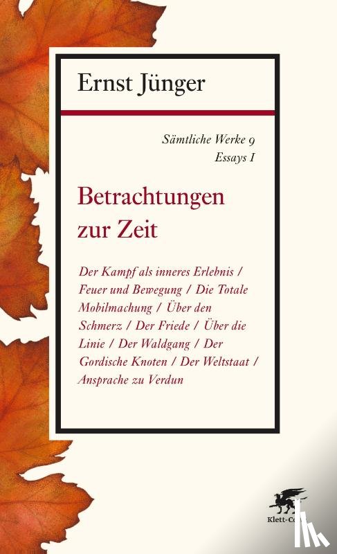 Jünger, Ernst - Sämtliche Werke - Band 9