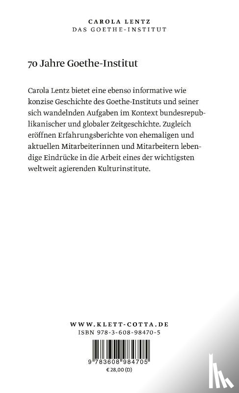 Lentz, Carola - Das Goethe-Institut