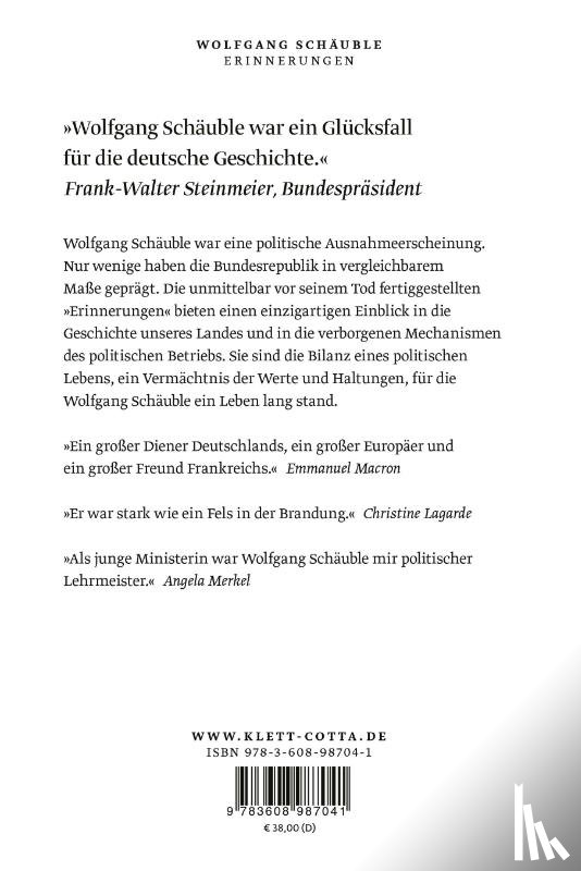 Schäuble, Wolfgang - Erinnerungen