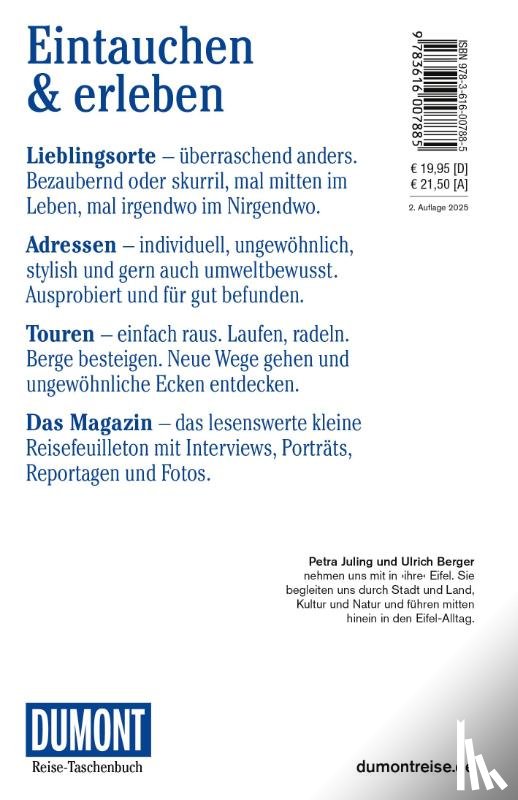 Juling, Petra, Berger, Ulrich - DUMONT Reise-Taschenbuch Reiseführer Eifel, Aachen, Trier