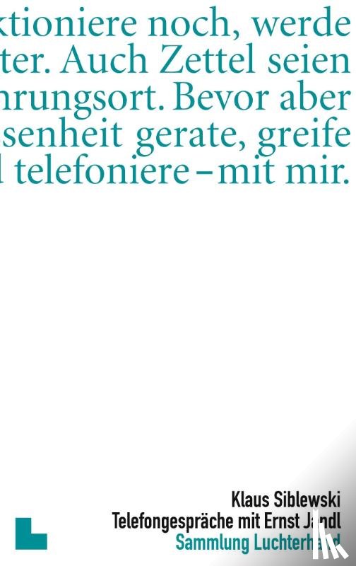 Siblewski, Klaus - Telefongespräche mit Ernst Jandl