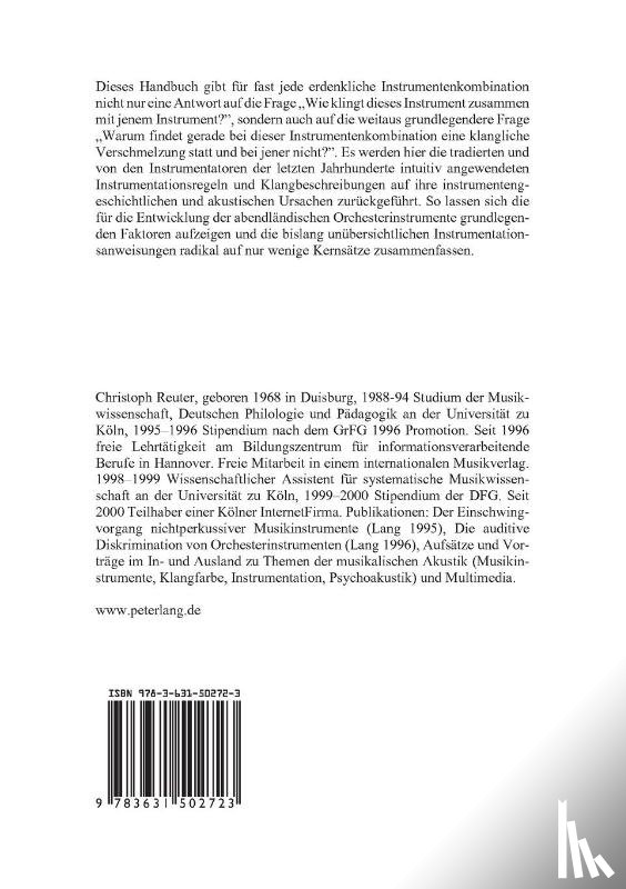 Reuter, Christoph - Klangfarbe und Instrumentation
