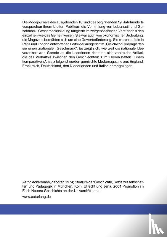 Ackermann, Astrid - Paris, London und die europaeische Provinz