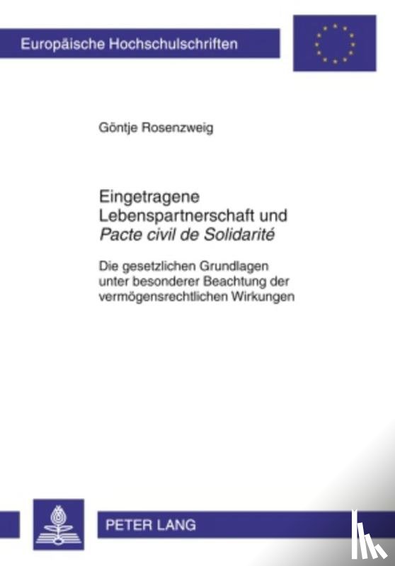 Rosenzweig, Gontje - Eingetragene Lebenspartnerschaft Und «Pacte Civil de Solidarite»