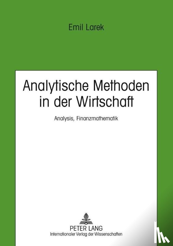 Hochschule Wismar, Larek, Emil - Analytische Methoden in der Wirtschaft