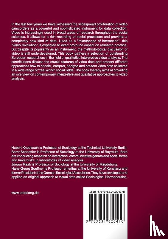  - Video Analysis: Methodology and Methods