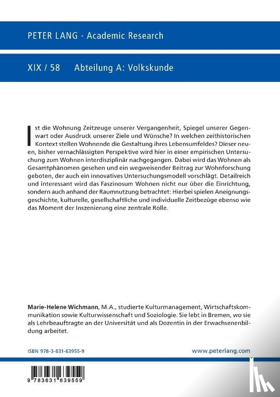 Wichmann, Marie-Helene - Moeblierte Vergangenheit, gelebte Gegenwart oder gewohnte Zukunft?