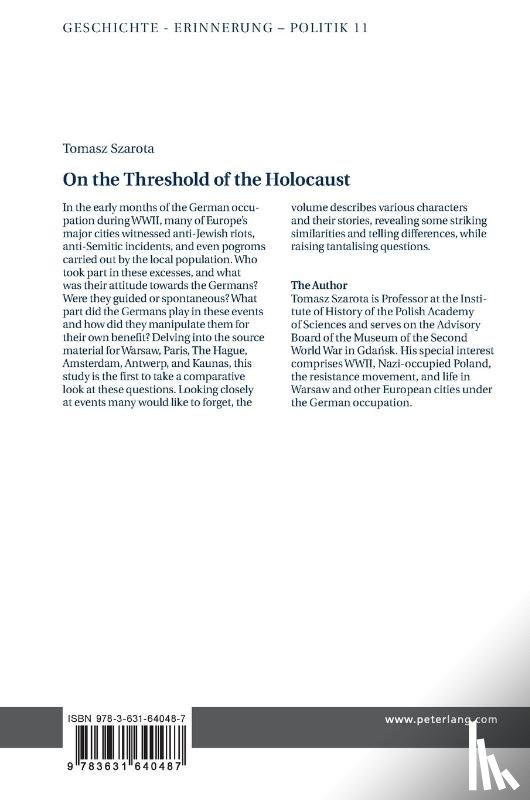 Szarota, Tomasz - On the Threshold of the Holocaust