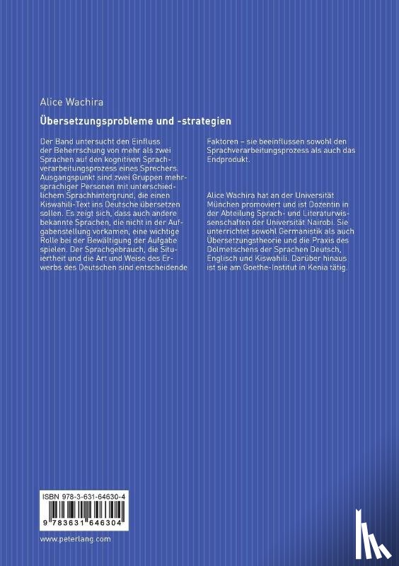 Wachira, Alice - Uebersetzungsprobleme und -strategien