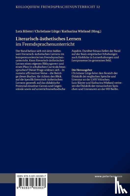  - Literarisch-aesthetisches Lernen im Fremdsprachenunterricht