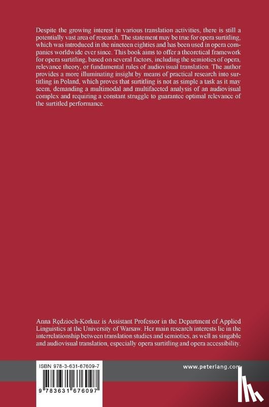 Redzioch-Korkuz, Anna - Opera Surtitling as a Special Case of Audiovisual Translation