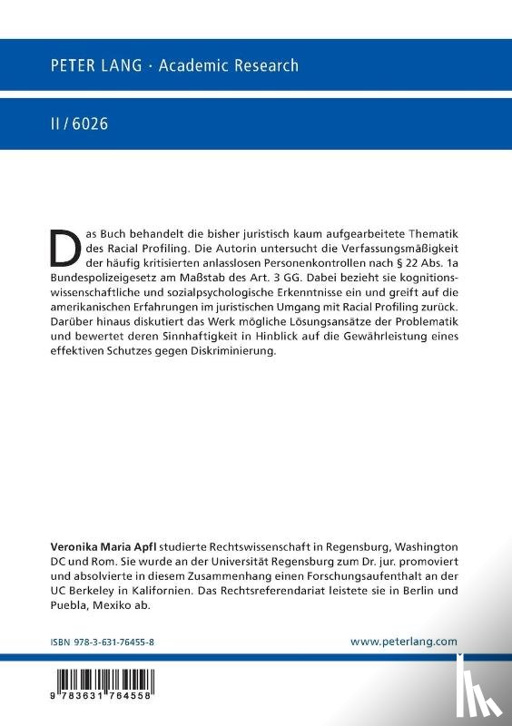 Apfl, Veronika Maria - Racial Profiling in Deutschland?