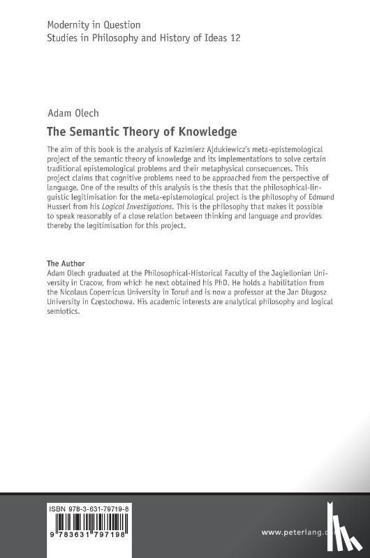 Olech, Adam - The Semantic Theory of Knowledge