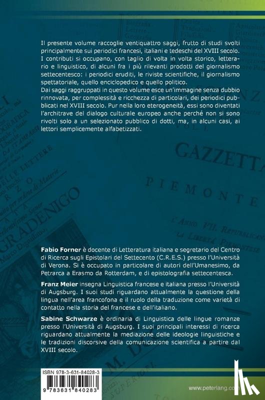  - I periodici settecenteschi come luogo di comunicazione dei saperi. Prospettive storiche, letterarie e linguistiche