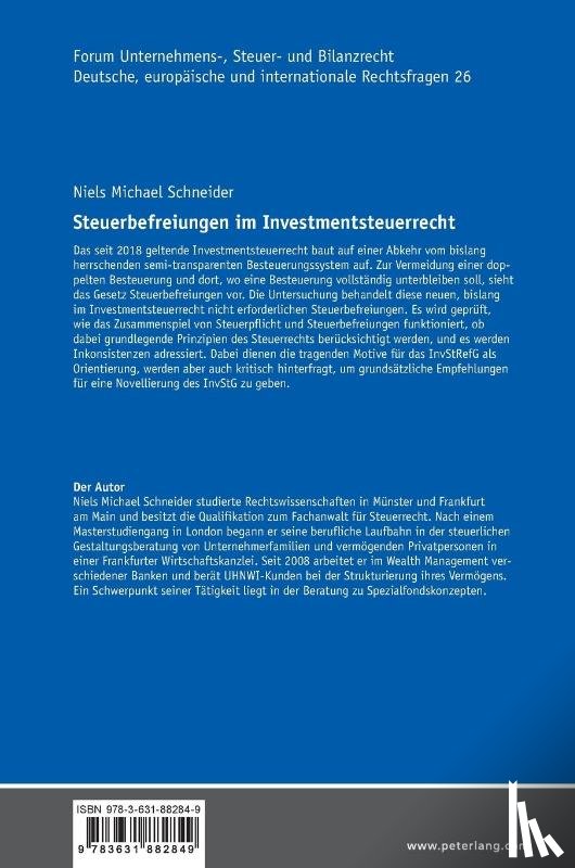 Schneider, Niels Michael - Steuerbefreiungen im Investmentsteuerrecht