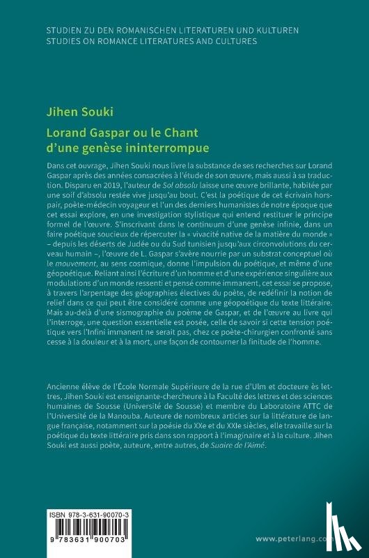 Souki, Jihen - Lorand Gaspar ou le Chant d´une genese ininterrompue