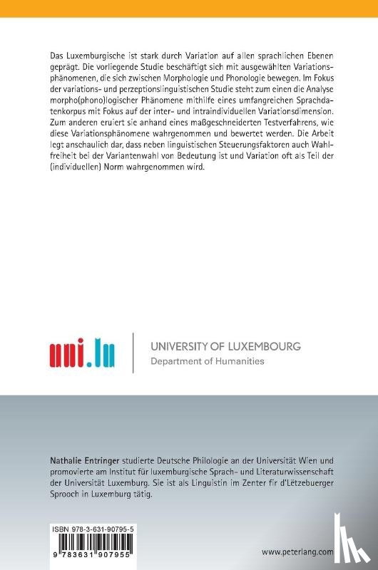 Entringer, Nathalie - Morpho(phono)logische Variation im Luxemburgischen