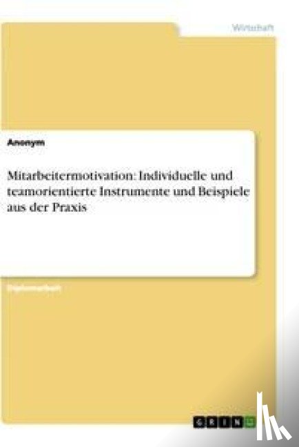 Anonym - Mitarbeitermotivation: Individuelle und teamorientierte Instrumente und Beispiele aus der Praxis