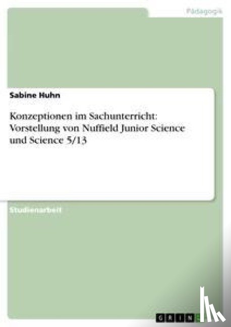 Sabine Huhn - Konzeptionen Im Sachunterricht