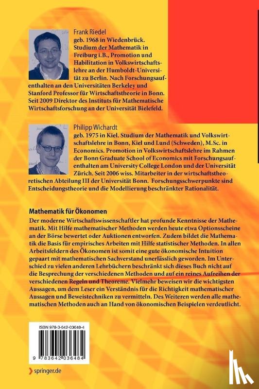 Frank Riedel, Philipp C. Wichardt - Mathematik Fur Okonomen