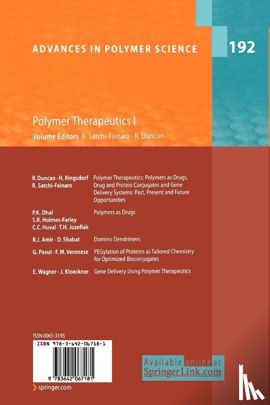  - Polymer Therapeutics I