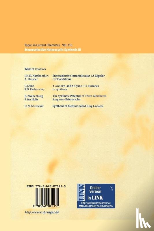  - Stereoselective Heterocyclic Synthesis III