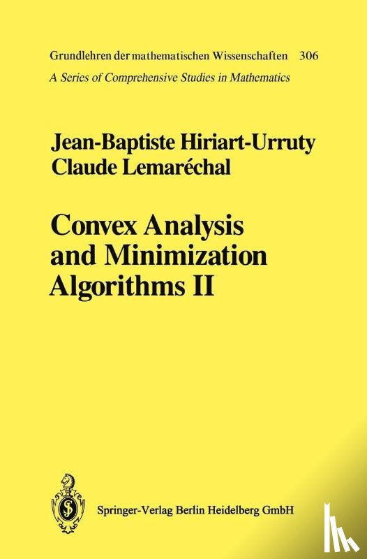 Hiriart-Urruty, Jean-Baptiste, Lemarechal, Claude - Convex Analysis and Minimization Algorithms II
