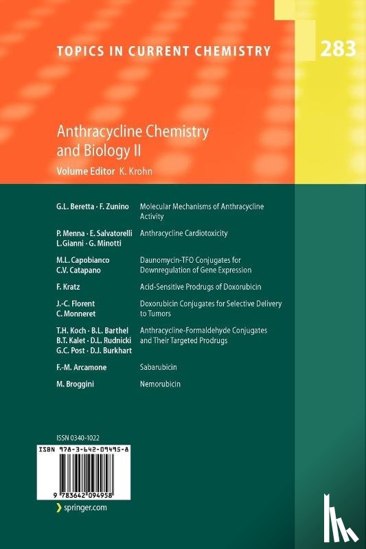  - Anthracycline Chemistry and Biology II