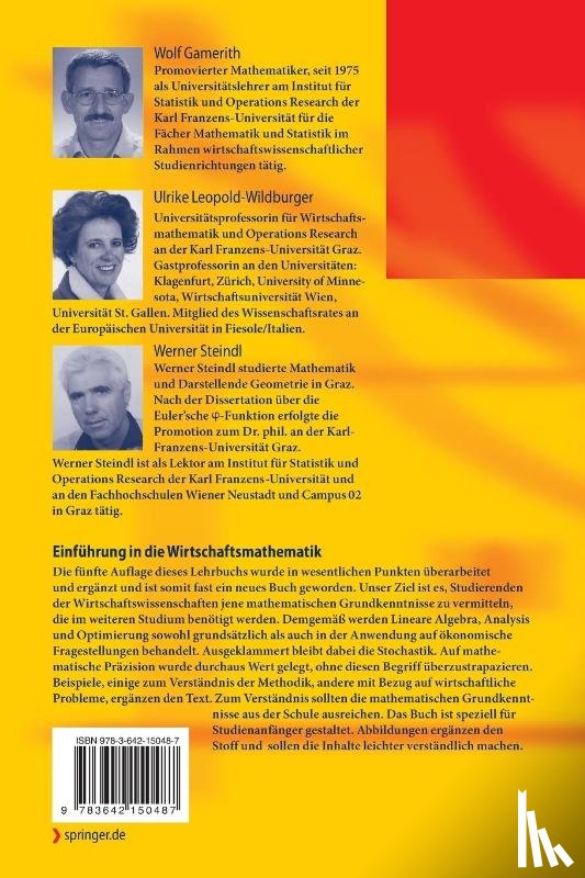 Wolf Gamerith, Ulrike Leopold-Wildburger, Werner Steindl - Einfuhrung in Die Wirtschaftsmathematik