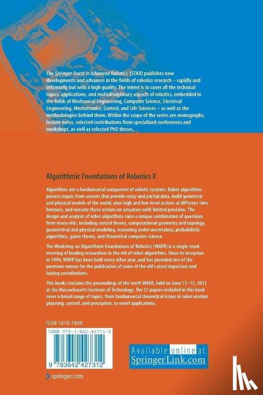  - Algorithmic Foundations of Robotics X