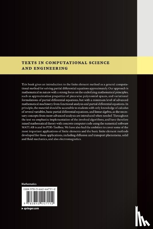 Larson, Mats G., Bengzon, Fredrik - The Finite Element Method: Theory, Implementation, and Applications