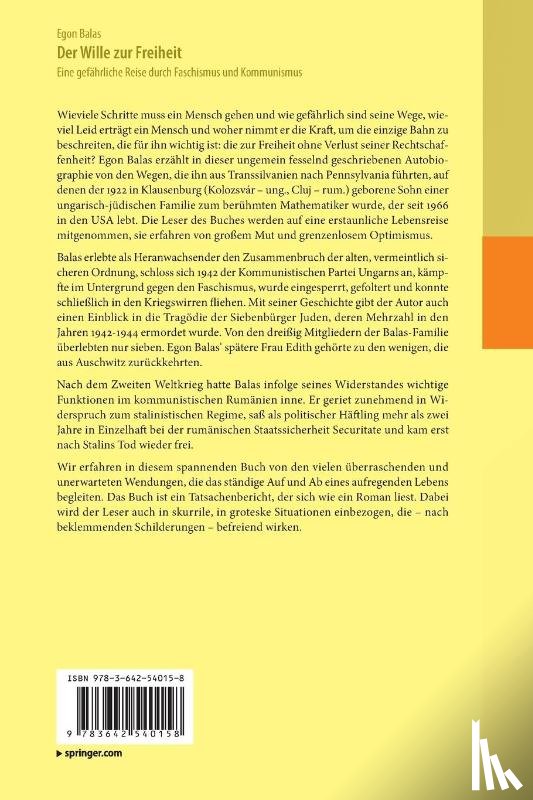 Balas, Egon - Der Wille zur Freiheit