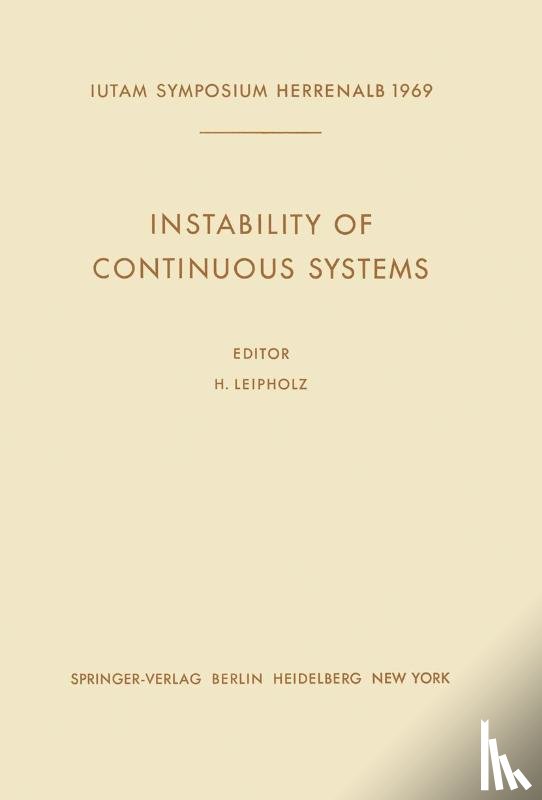 H. H. E. Leipholz - Instability of Continuous Systems