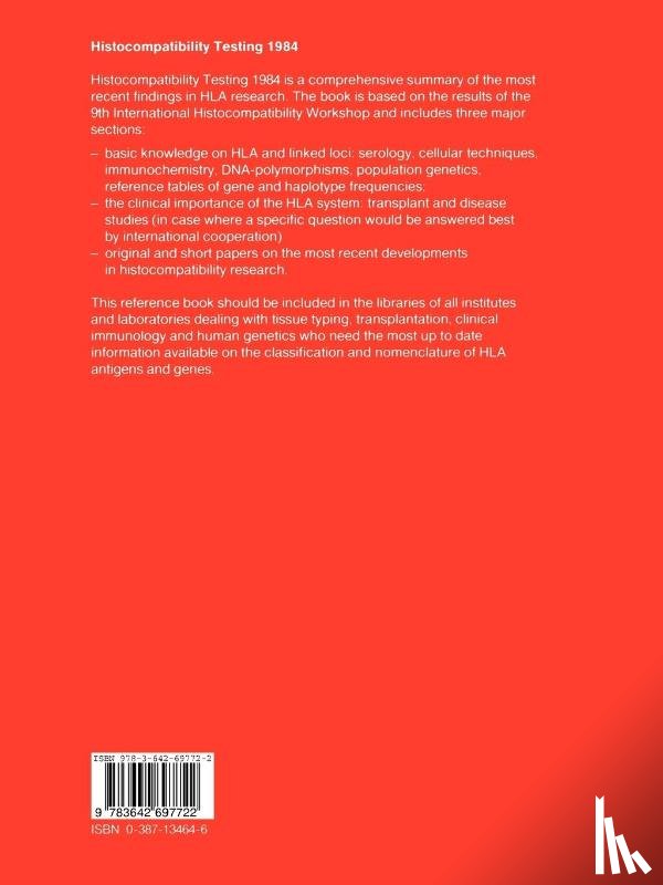  - Histocompatibility Testing 1984