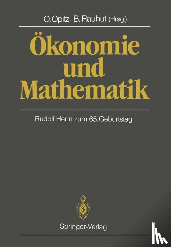 Otto Opitz, Burkhard Rauhut - Okonomie und Mathematik