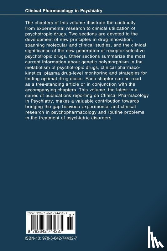 Svein G. Dahl, Lars F. Gram - Clinical Pharmacology in Psychiatry